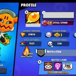 👑 76 Brawlers 👑 27.732 Trofeos 👑 53 Skins 👑 9 Leyendas 24 Míticas 👑 👑 24 Epopeyas 👑 3211 Oro 👑 47 Gemas 👑 1680 Joyas 👑 3