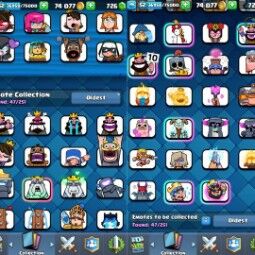 👑 kt 14 👑 6979 Troféu 👑 52 lvl 👑 111 Cartas 👑 47 gestos 👑 726 gemas 👑 74 k gold 👑 2