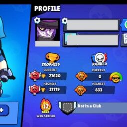 👑 61 Brawlers 👑 21.620 Trophies 👑 45 Skins 👑 5 Legends 👑 13 Mythics 👑 24 Epics 👑 143 Gold 👑 47 Gems 👑 1117 Blings 👑 3