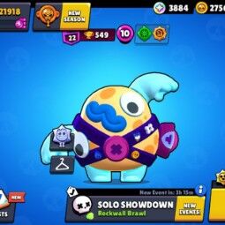 👑 62 Brawlers 👑 21.918 Trophies 👑 29 Skins 👑 7 Legends 👑 14 Mythics 👑 22 Epics 👑 27567 Gold 👑 158 Gems 👑 3884 Blings 👑 0