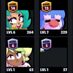👑 60 Brawlers 👑 24.324 Trophies 👑 76 Skins 👑 6 Legends 👑 10 Mythics 👑 25 Epics 👑 775 Gold 👑 16 Gems 👑 38 Blings 👑 2