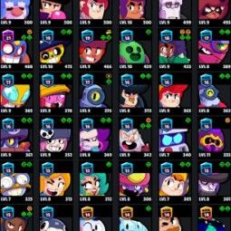 👑 72 Brawlers 👑 21.980 Trophies 👑 59 Skins 👑 7 Legends 👑 21 Mythics 👑 25 Epics 👑 715 Gold 👑 5 Gems 👑 156 Blings 👑 1