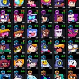 👑 66 Brawlers 👑 21.316 Trophies 👑 64 Skins 👑 3 Legends 👑 19 Mythics 👑 25 Epics 👑 177 Gold 👑 50 Gems 👑 345 Blings 👑 1