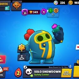 👑 72 Brawlers 👑 24.914 Trophies 👑 79 Skins 👑 7 Legends 👑 20 Mythics 👑 26 Epics 👑 9851 Gold 👑 7 Gems 👑 236 Blings 👑 0