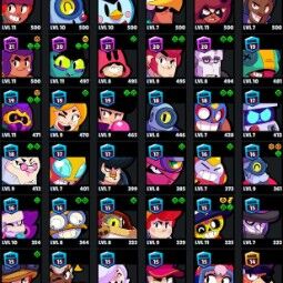 👑 72 Brawlers 👑 24.914 Trophies 👑 79 Skins 👑 7 Legends 👑 20 Mythics 👑 26 Epics 👑 9851 Gold 👑 7 Gems 👑 236 Blings 👑 1