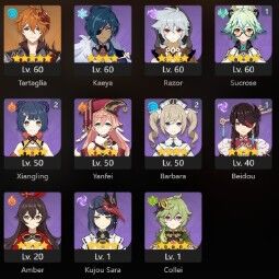 👑 AI 👑 AR 42 👑 5x Five Star 👑 16 Chars 👑 Raiden Shogun 👑 Tartaglia 👑 Jean (Aquila Favonia) 👑 0
