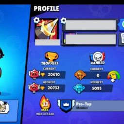 👑 58 Brawlers 👑 20.610 Trophies 👑 57 Skins 👑 5 Legends 👑 11 Mythics 👑 23 Epics 👑 1249 Gold 👑 27 Gems 👑 1243 Blings 👑 3