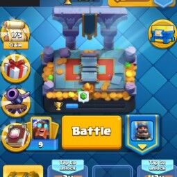👑KT 14 👑 6104 Trophy 👑 42 LVL 👑 108 Cards 👑 69 Emotes 👑 801 Gems 👑 76 k Gold 👑 0