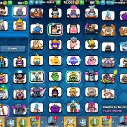 👑KT 14 👑 6104 Trophy 👑 42 LVL 👑 108 Cards 👑 69 Emotes 👑 801 Gems 👑 76 k Gold 👑 2