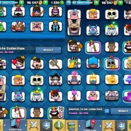 👑 kt 14 👑 6435 Troféu 👑 42 lvl 👑 108 Cartas 👑 36 gestos 👑 1220 gemas 👑 96 k gold 👑 2