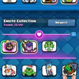 👑KT 14 👑 6220 Trophy 👑 43 LVL 👑 113 Cards 👑 23 Emotes 👑 654 Gems 👑 1 k Gold 👑 2