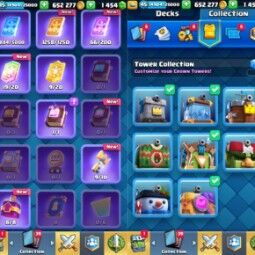 👑KT 14 👑 6344 Trophy 👑 45 LVL 👑 113 Cards 👑 62 Emotes 👑 1454 Gems 👑 652 k Gold 👑 3