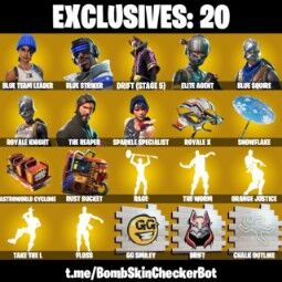 👑52 Skins 👑PC/PSN/XBOX👑 Sparkle Specialist 👑 Floss 👑 The Reaper 👑 Take The L 👑 Blue Squire 👑 Royale Knight 👑 Elite Agent 👑 Rogue Agent 👑 Deadpool 👑 4