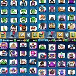 👑KT 14 👑 6676 Trophy 👑 43 LVL 👑 115 Cards 👑 82 Emotes 👑 36 Gems 👑 653 k Gold 👑 2