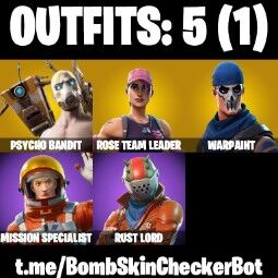👑5 Skins 👑PC/PSN/XBOX👑 OG STW 👑 Take The L 👑 Psycho Bandit 👑 Mission Specialist 👑 Rust Lord 👑 0