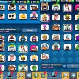 👑KT 14 👑 6750 Trophy 👑 44 LVL 👑 107 Cards 👑 33 Emotes 👑 2845 Gems 👑 116 k Gold 👑 2