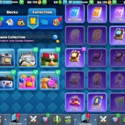 👑KT 14 👑 6000 Trophy 👑 42 LVL 👑 114 Cards 👑 37 Emotes 👑 69 Gems 👑 80K Gold👑 3