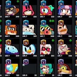 👑 72 Brawlers 👑 31.901 Trophies 👑 77 Skins 👑 7 Legends 👑 20 Mythics 👑 26 Epics 👑 891 Gold 👑 50 Gems 👑 3098 Blings 👑 2