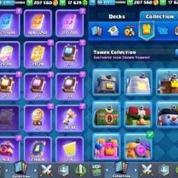 👑KT 15 👑 8082 Trofeo 👑 55 lvl 👑 115 Cartas 👑 92 gestos 👑 17629 gemas 👑 207 k Oro 👑 3