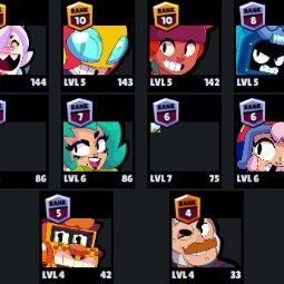 👑 64 Brawlers 👑 25.706 Trophies 👑 78 Skins 👑 8 Legends 👑 12 Mythics 👑 25 Epics 👑 1938 Gold 👑 69 Gems 👑 2274 Blings 👑 2