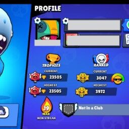 👑 67 Brawlers 👑 23.505 Trophies 👑 61 Skins 👑 6 Legends 👑 16 Mythics 👑 26 Epics 👑 1172 Gold 👑 26 Gems 👑 2359 Blings 👑 3