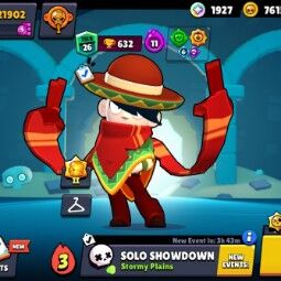 👑 64 Brawlers 👑 21.902 Trophies 👑 71 Skins 👑 3 Legends 👑 17 Mythics 👑 25 Epics 👑 7615 Gold 👑 36 Gems 👑 1927 Blings 👑 0