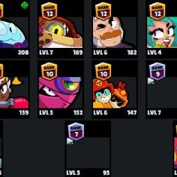 👑 63 ブロウラー 👑 23.829 トロフィー 👑 51 スキン 👑 5 レジェンド 👑 13 ミシック 👑 26 エピック 👑 4995 ゴールド 👑 83 虹のダイヤ 👑 1566 ブリン 👑 2