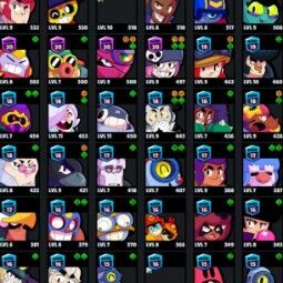 👑 65 Brawlers 👑 24.964 Trofeos 👑 73 Skins 👑 5 Leyendas 👑 15 Míticas 👑 26 Epopeyas 👑 701 Oro 👑 18 Gemas 👑 3396 Joyas 👑 1