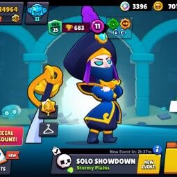 👑 65 Brawlers 👑 24.964 Trofeos 👑 73 Skins 👑 5 Leyendas 👑 15 Míticas 👑 26 Epopeyas 👑 701 Oro 👑 18 Gemas 👑 3396 Joyas 👑 0