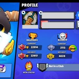 👑 64 Brawlers 👑 22.914 Trophies 👑 62 Skins 👑 7 Legends 👑 12 Mythics 👑 26 Epics 👑 1287 Gold 👑 10 Gems 👑 786 Blings 👑 3