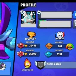 👑 64 Brawlers 👑 26.478 Trophies 👑 64 Skins 👑 3 Legends 👑 16 Mythics 👑 26 Epics 👑 189 Gold 👑 22 Gems 👑 1682 Blings 👑 3