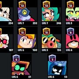 👑 64 Brawlers 👑 26.478 Trophies 👑 64 Skins 👑 3 Legends 👑 16 Mythics 👑 26 Epics 👑 189 Gold 👑 22 Gems 👑 1682 Blings 👑 2