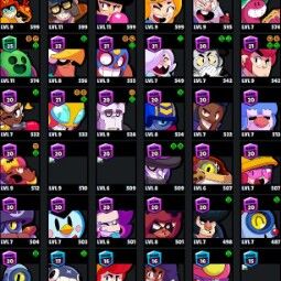 👑 64 Brawlers 👑 26.478 Trophies 👑 64 Skins 👑 3 Legends 👑 16 Mythics 👑 26 Epics 👑 189 Gold 👑 22 Gems 👑 1682 Blings 👑 1