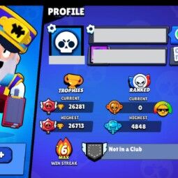 👑 67 Brawlers 👑 26.281 Trophies 👑 29 Skins 👑 7 Legends 👑 20 Mythics 👑 21 Epics 👑 44380 Gold 👑 197 Gems 👑 7976 Blings 👑 3