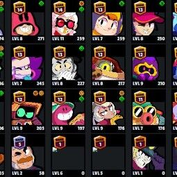 👑 72 ブロウラー 👑 22.936 トロフィー 👑 61 スキン 👑 8 レジェンド 👑 19 ミシック 👑 26 エピック 👑 1562 ゴールド 👑 77 虹のダイヤ 👑 3064 ブリン 👑 2