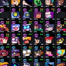 👑 82 Brawlers 👑 27.263 Trophies 👑 84 Skins 👑 11 Legends 👑 26 Mythics 👑 26 Epics 👑 2039 Gold 👑 169 Gems 👑 1329 Blings 👑 1