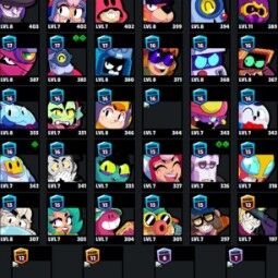 👑 82 Brawlers 👑 33.831 Trophies 👑 86 Skins 👑 11 Legends 👑 26 Mythics 👑 26 Epics 👑 4879 Gold 👑 68 Gems 👑 2281 Blings 👑 2