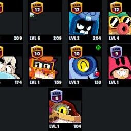 👑 61 Brawlers 👑 21.389 Trophies 👑 71 Skins 👑 5 Legends 👑 14 Mythics 👑 23 Epics 👑 1905 Gold 👑 39 Gems 👑 5913 Blings 👑 2