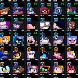 👑 54 Brawlers 👑 15.560 Trophies 👑 45 Skins 👑 3 Legends 👑 7 Mythics 👑 25 Epics 👑 959 Gold 👑 23 Gems 👑 1070 Blings 👑 1