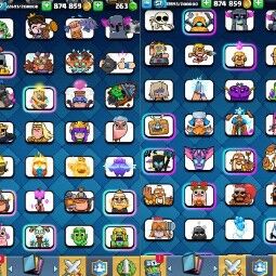 👑KT 15 👑 9000 Trophy 👑 57 LVL 👑 110 Cards 👑 88 Emotes 👑 263 Gems 👑 874 k Gold 👑 2