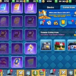 👑KT 13 👑 6000 Trophy 👑 41 LVL 👑 108 Cards 👑 16 Emotes 👑 119 Gems 👑 391 k Gold 👑 3