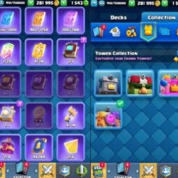 👑KT 15 👑 8142 Trophy 👑 55 LVL 👑 113 Cards 👑 46 Emotes 👑 1543 Gems 👑 281 k Gold 👑 3