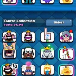 👑KT 14 👑 6535 Trophy 👑 42 LVL 👑 112 Cards 👑 24 Emotes 👑 1801 Gems 👑 351 k Gold 👑 2