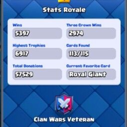 👑KT 14 👑 6917 Trophy 👑 47 LVL 👑 113 Cards 👑 28 Emotes 👑 4768 Gems 👑 416 k Gold 👑 4