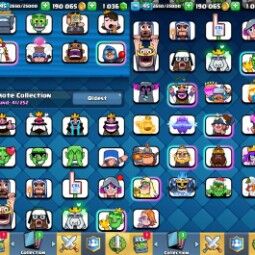 👑KT 14 👑 7103 Trophy 👑 45 LVL 👑 109 Cards 👑 41 Emotes 👑 1036 Gems 👑 190 k Gold 👑 2