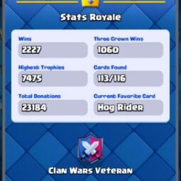 👑KT 14 👑 7339 Trophy 👑 47 LVL 👑 113 Cards 👑 37 Emotes 👑 437 Gems 👑 217 k Gold 👑 4