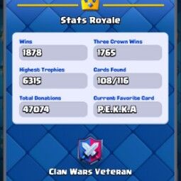 👑KT 14 👑 6263 Trophy 👑 47 LVL 👑 108 Cards 👑 83 Emotes 👑 4197 Gems 👑 35 k Gold 👑 4