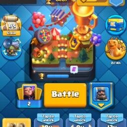 👑KT 14 👑 8261 Trophy 👑 52 LVL 👑 116 Cards 👑 96 Emotes 👑 265 Gems 👑 45 k Gold 👑 0
