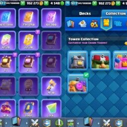 👑KT 14 👑 8957 Trophy 👑 53 LVL 👑 116 Cards 👑 37 Emotes 👑 4548 Gems 👑 952 k Gold 👑 3