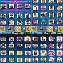 👑KT 14 👑 6938 Trophy 👑 47 LVL 👑 113 Cards 👑 89 Emotes 👑 1606 Gems 👑 1,69 kk Gold 👑 2